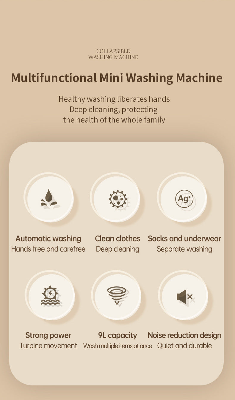 Folding Portable Washing Machine with Spin Dryer