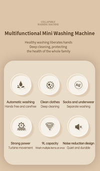 Folding Portable Washing Machine with Spin Dryer