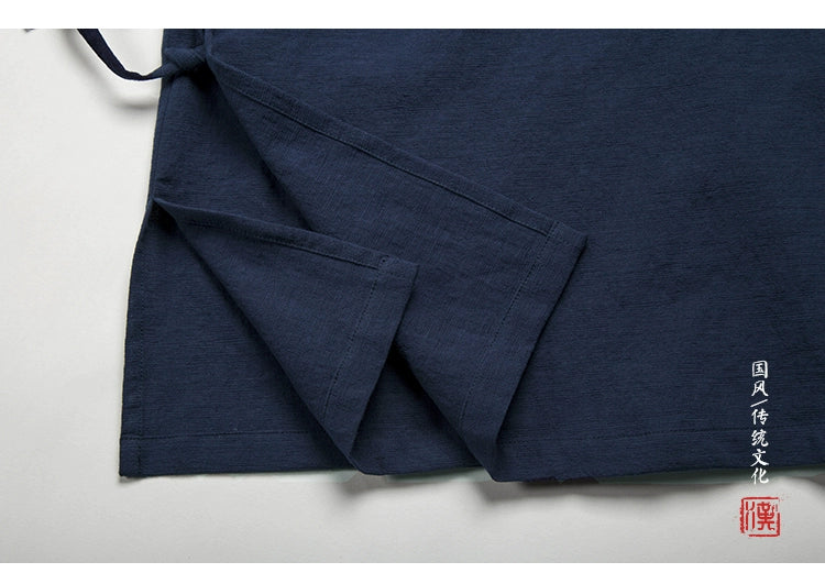 Traditional Chinese Clothing  Hanfu Men Linen cotton sleeveless Jacket mens tang suit Kimono Cardigan Male Open Stitch Coat