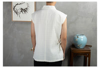 Traditional Chinese Clothing  Hanfu Men Linen cotton sleeveless Jacket mens tang suit Kimono Cardigan Male Open Stitch Coat