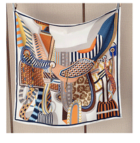 100% Silk Square Scarf – Fashion Neckerchief & Shawl 88cm