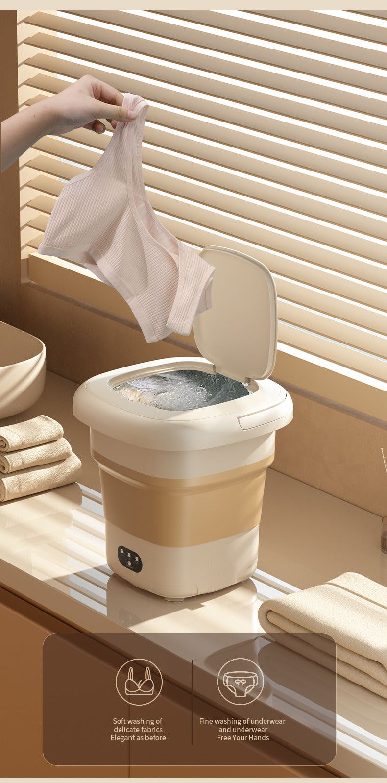 Folding Portable Washing Machine with Spin Dryer