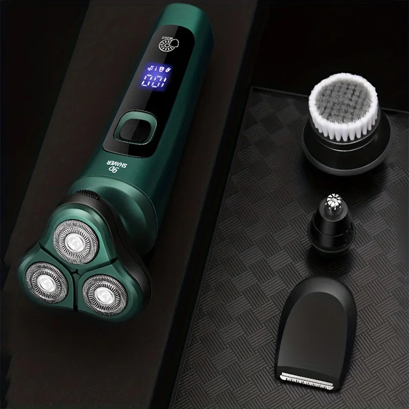 LED Digital Electric Shaver with Trimmer & Nose Hair