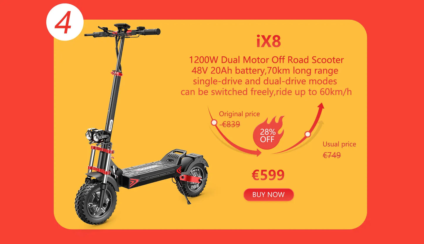 i9 Electric Kick Scooter 350W 30km Range