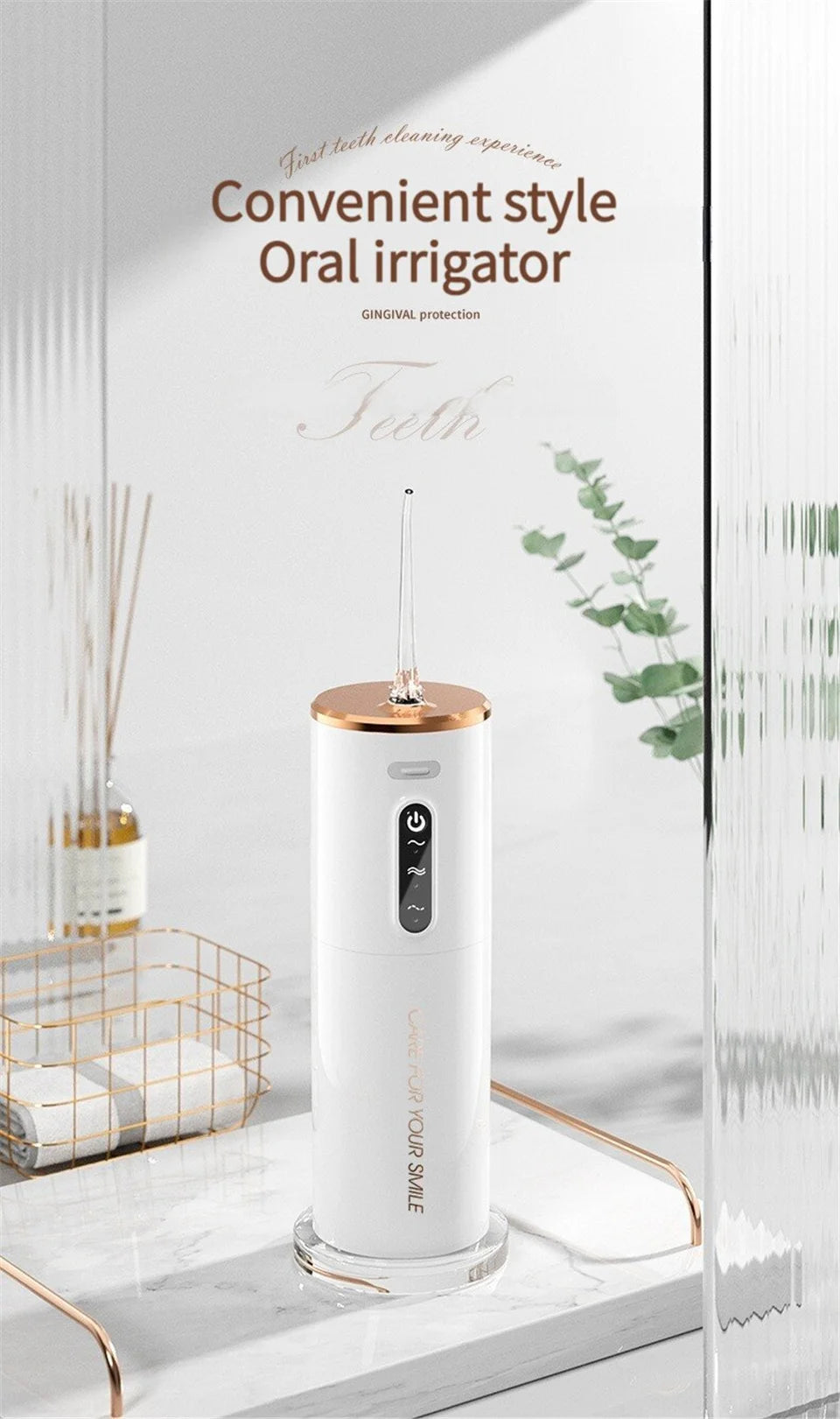 Portable Oral Irrigator – USB Rechargeable Water Flosser