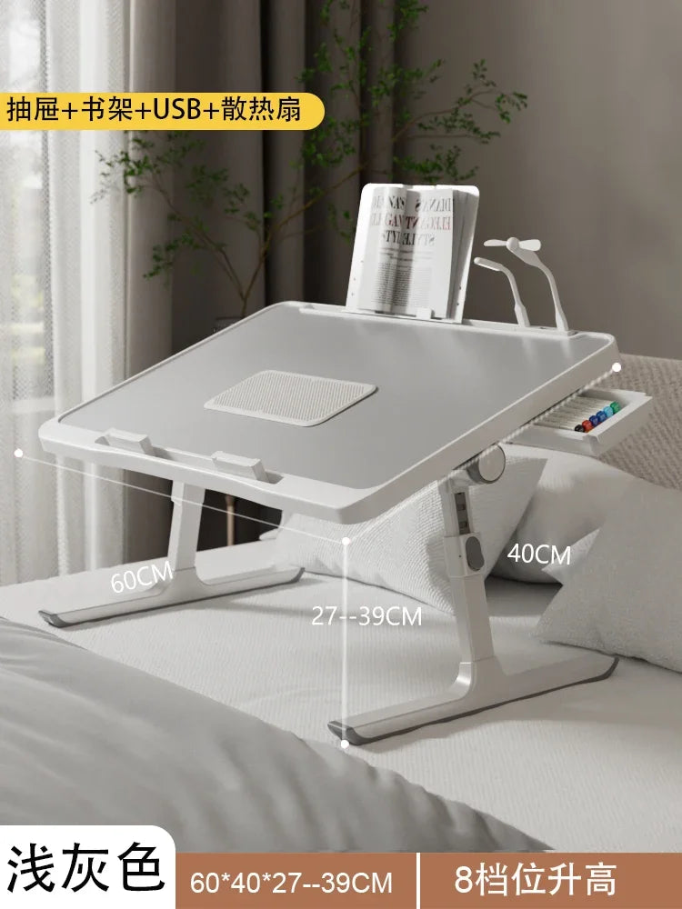 Modern Wooden Office Desk with Keyboard Shelf & Wheels