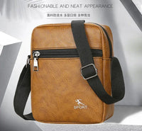 Vintage Messenger Bag Men PU Leather Business Worker Shoulder Bag Brown Black Man Crossbody Bag Male Handbag Gift for Husband