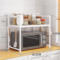 2-Tier Kitchen Microwave Storage Rack Condiment Organizer