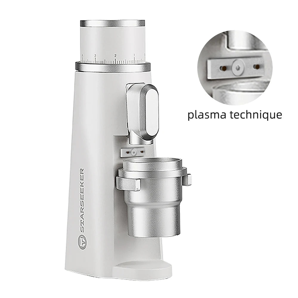 STARSEEKER EDGE Stainless Steel Burr Coffee Grinder 48MM Espresso Stepless Fineness Adjustment Electric Coffee Grinders Black