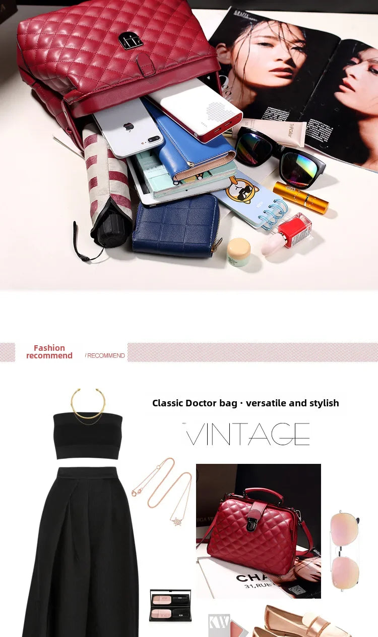 Vintage Argyll Crossbody Bag – Women’s Doctor Handbag