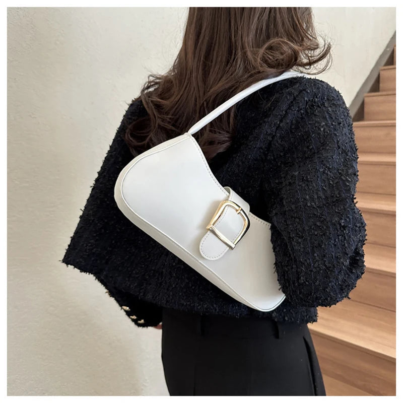 Women’s PU Leather Shoulder Bag – Vintage Soft Armpit Purse