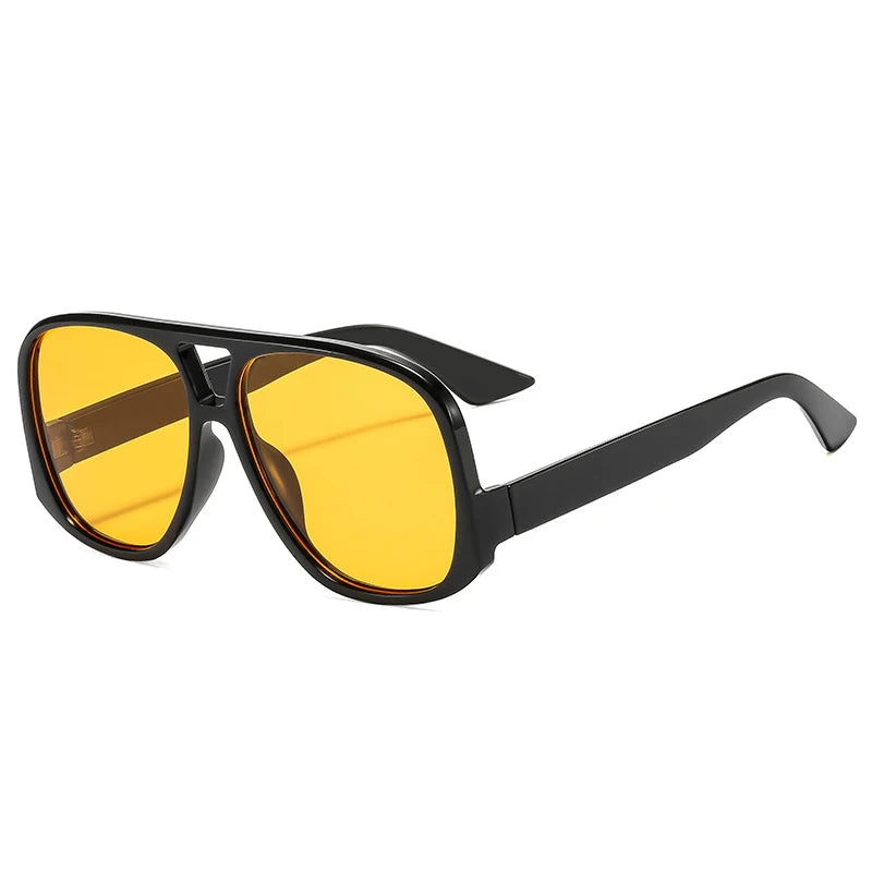 SO&EI Retro Double Bridges Pilot Women Sunglasses Fashion Candy Color Shades UV400 Trending Men Leopard Sun Glasses