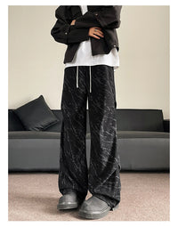 Men’s Corduroy Tie-Dye Cargo Pants Loose Autumn Trousers