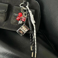 Sausage Dog Bear Keychain Braided Rope Baseball Bread Bead Pendant Mobile Bag Bag Fashion Accessories New Year Gift For Girl Kid
