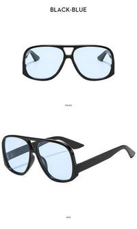 SO&EI Retro Double Bridges Pilot Women Sunglasses Fashion Candy Color Shades UV400 Trending Men Leopard Sun Glasses