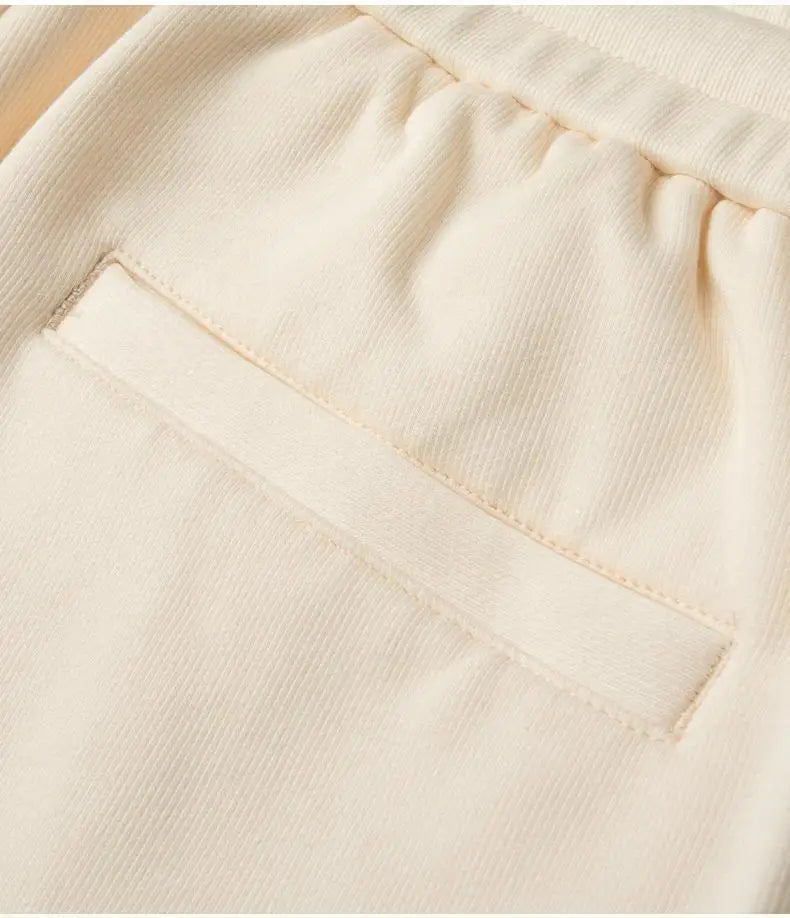 Men’s Slim-Fit Blue Casual Pants with Contrast Ribbon