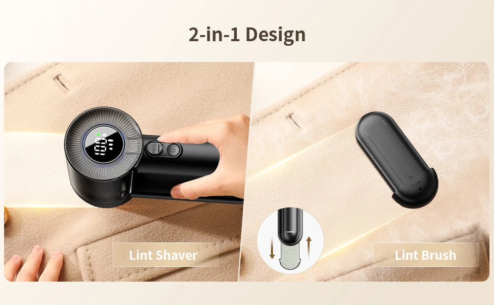 Rechargeable Fabric Shaver 5.6cm Blade Lint Brush Electric Lint Remover Digital Display Defuzzer Sweater Shaver Clothing Blanket