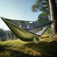 Outdoor camping hammock with mosquito net network foldable portable elastic garden leisure sleep leisure camping equipment