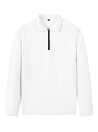 Spring and Autumn Men's Clothing  Waffle Fabric Men's Suit Fashion Casual Zipper and Lapel Long Sleeve POLO Shirt Trousers Suit