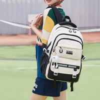 School Bags for High School Girls Fashion Large Capacity Travel Backpack Black and White Lightweight College Student Backpack