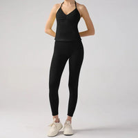 Women’s 2-Piece Fitness Set – Halter Vest & Hip-Lift Pants