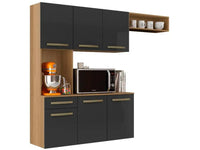 Compact Kitchen Cabinet with Counter – 6 Doors + 1 Drawer