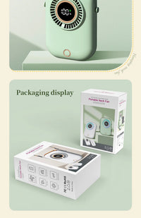 Portable Hanging Neck Fan with LED & 5 Speeds