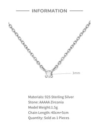 Canner 925 Silver Zircon Pendant Necklace Women’s Jewelry