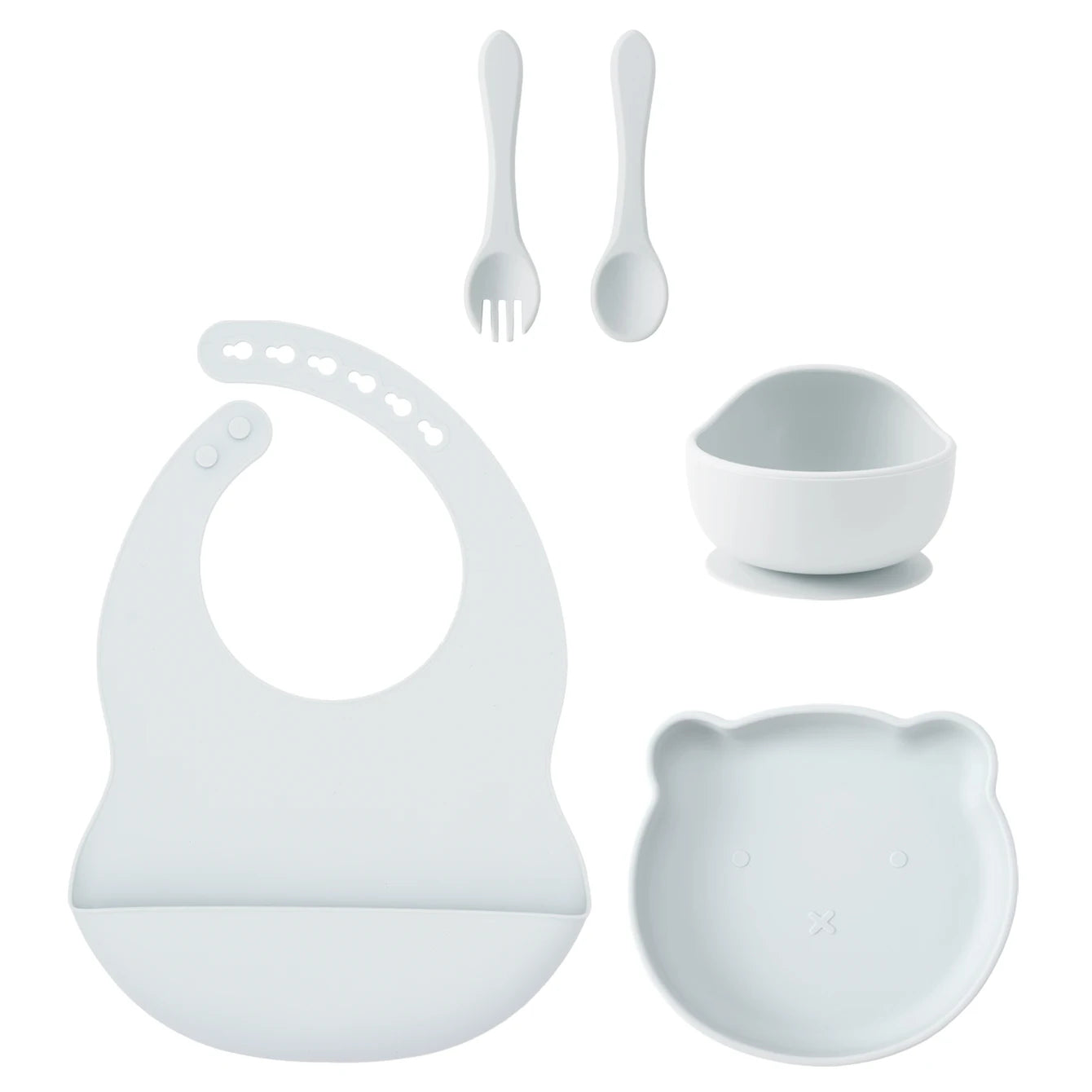 Kids 5PCS Silicone Feeding Set – BPA Free Dinnerware