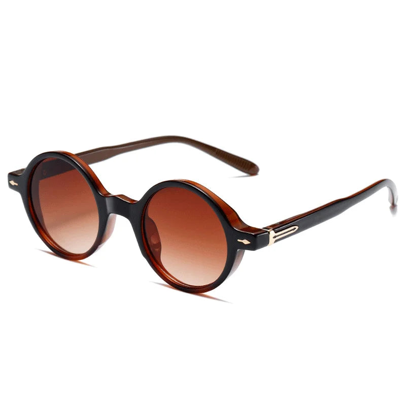 Vintage Small Round Sunglasses with Rivets UV400