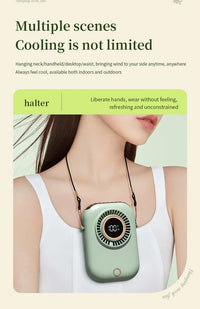 Portable Hanging Neck Fan with LED & 5 Speeds