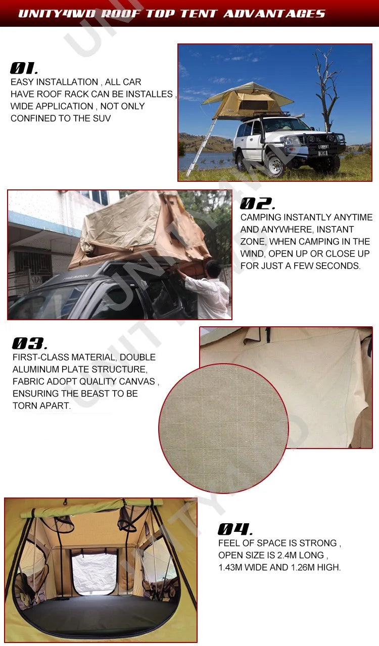 4x4 Roof Top Tent – Waterproof UV50+ Off-Road Car Camping Tent