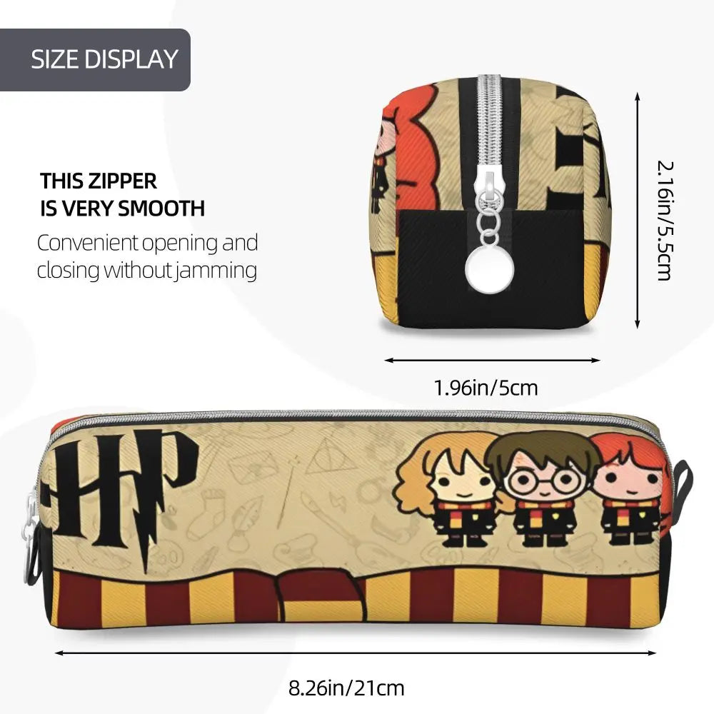 Harrys Potters Magic School Pencil Case Pencil Box Pen for Student Large Storage Bag Students School Gifts Stationery
