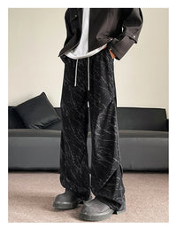 Men’s Corduroy Tie-Dye Cargo Pants Loose Autumn Trousers