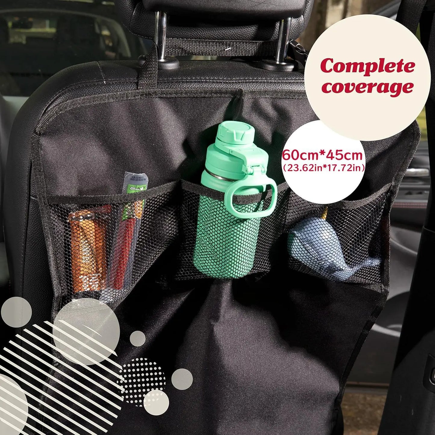 Car Child Seat Kick Pad Backrest Protector & Organizer