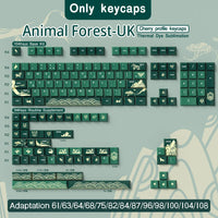 Animal Forest Green Cherry Profile Keycap Set ISO Layout