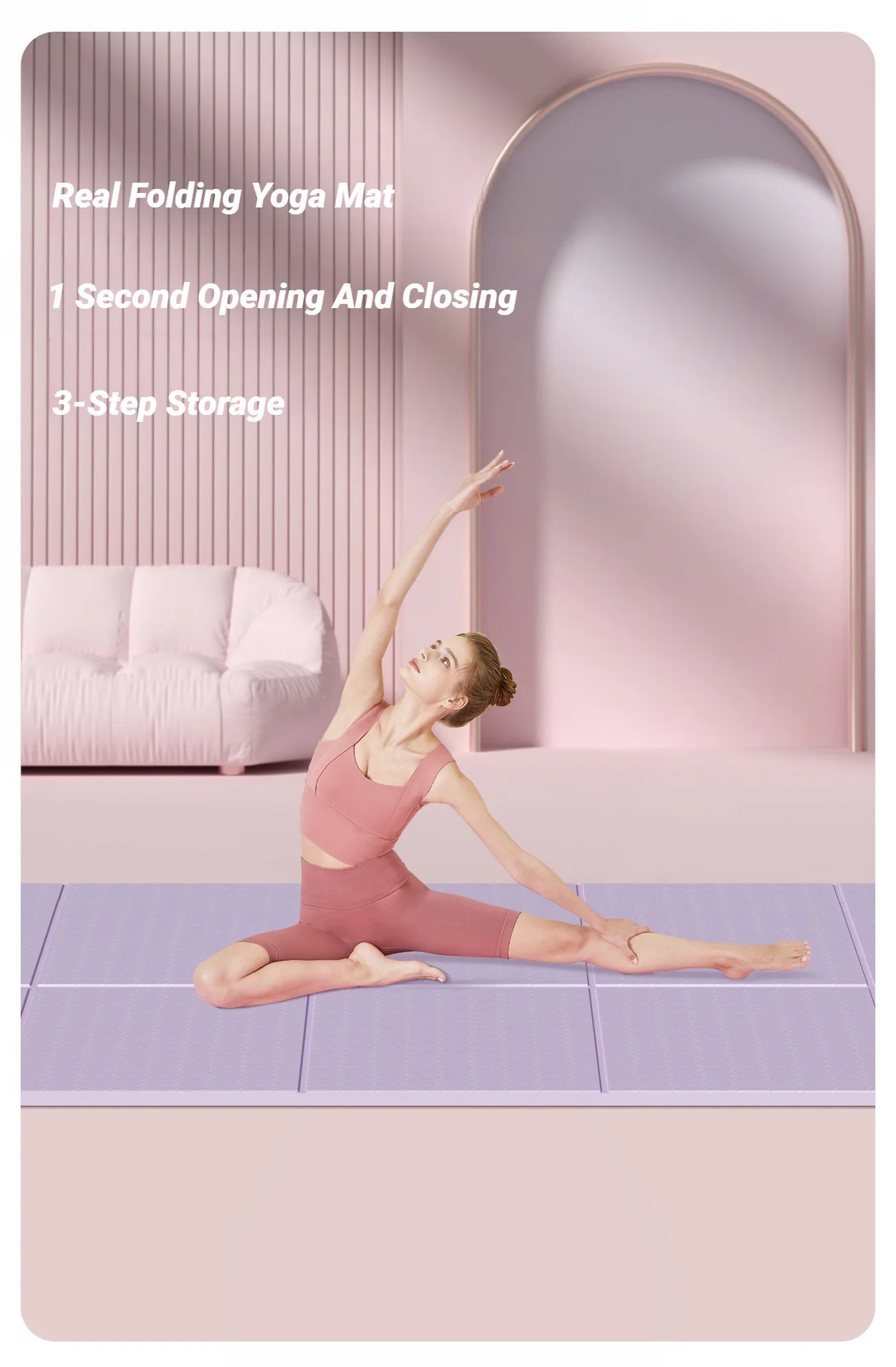 Eco-Friendly Foldable Yoga Mat for Travel & Fitness