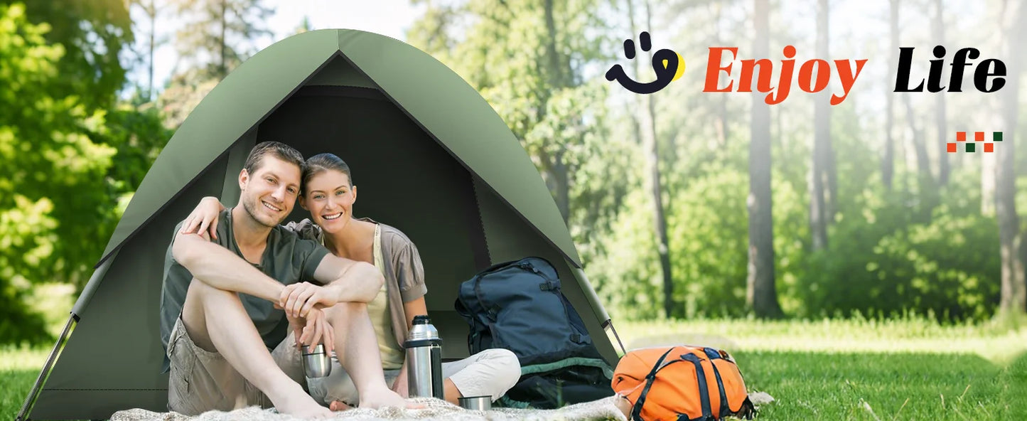 Tents for Camping 3-4 Person with Rainfly Camping Tents 100% Waterproof Windproof Tents for Camping with Removable Rainfly