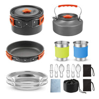 Outdoor Camping Cookware Set – Stainless Steel Pot & Kettle
