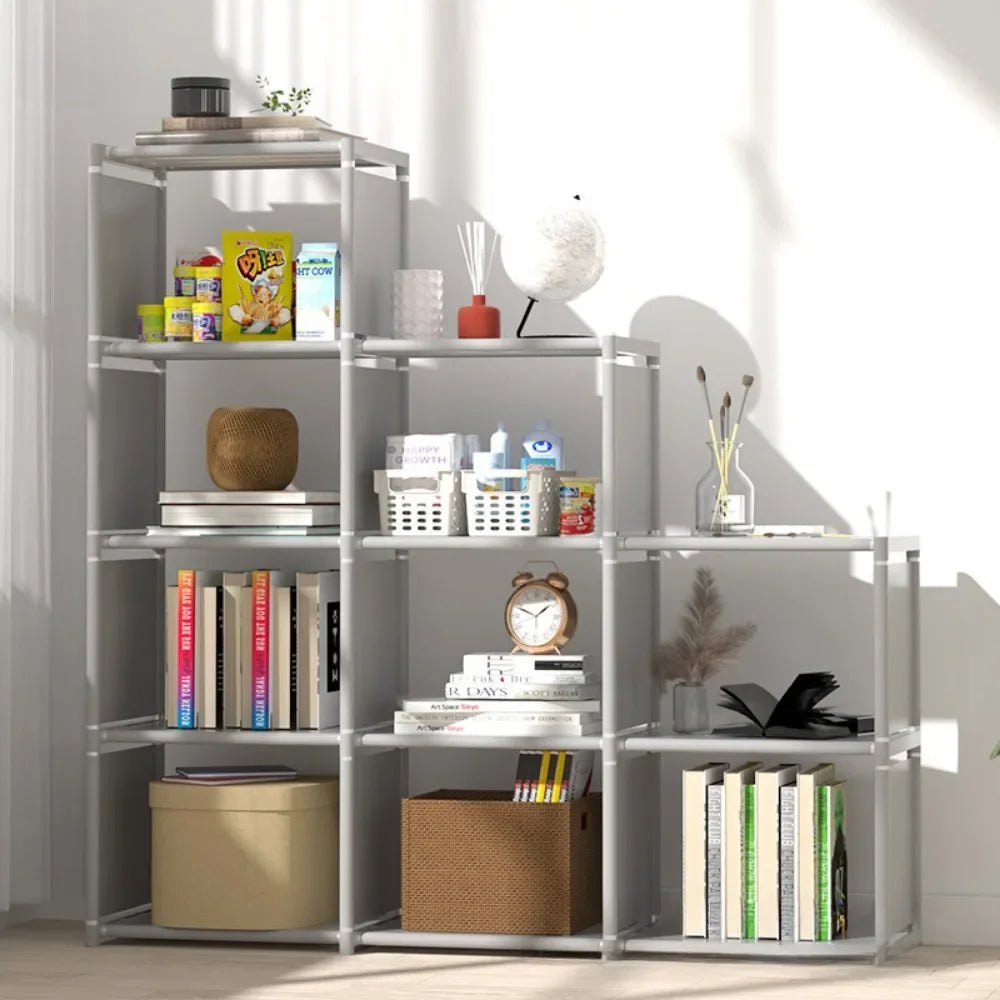 Multi-Layer Bookshelf Storage Rack for Living Room