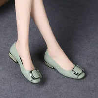 New Leather Shoes for Woman Low Heels