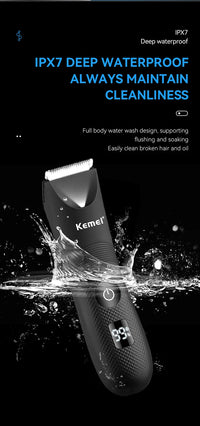 Waterproof Male Body Hair Trimmer with Ceramic Blade