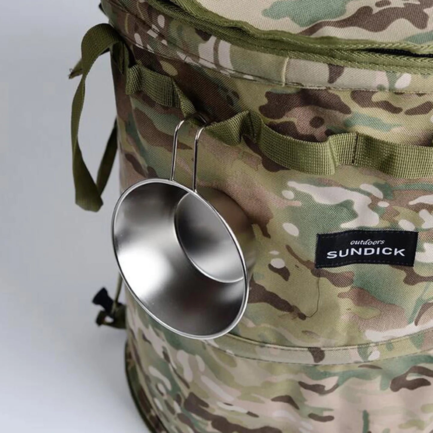 Camping Trash Can Folding Portable Bin with Zipper Lid