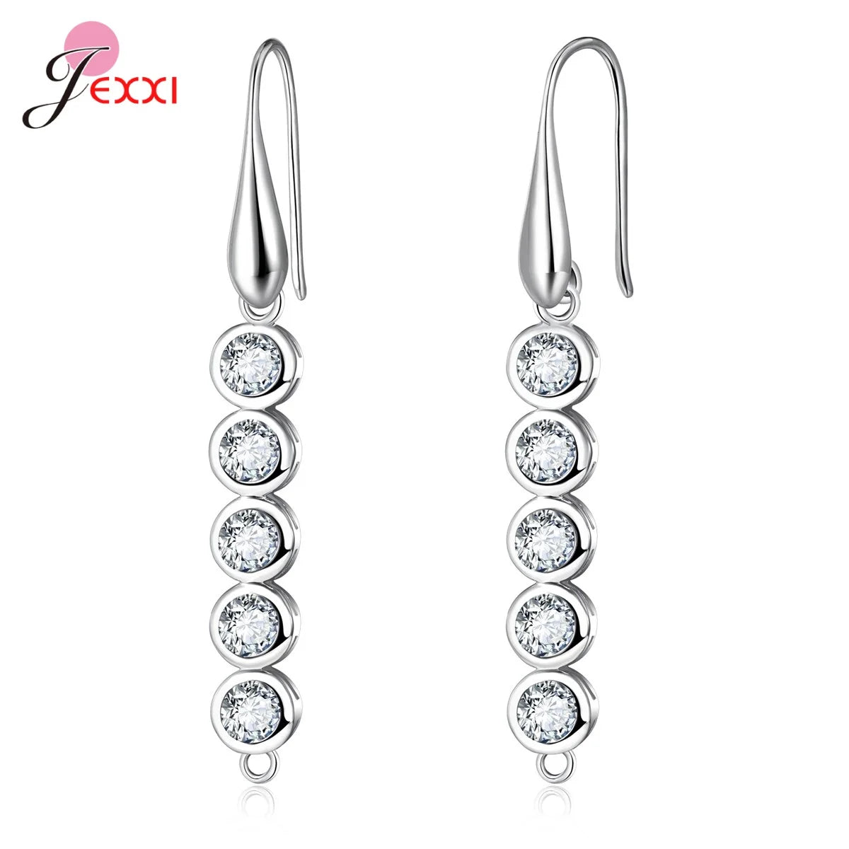 Trendy 925 Sterling Silver Earring Hooks For DIY Jewelry Makings Cubic Zirconia Earring Clasps Accessories