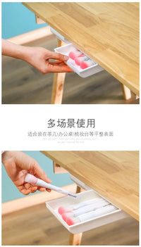 Self Stick Pencil Tray Desk Table Storage Drawer Organizer Box Under Desk Stand Self-adhesive Under-drawer Storage
