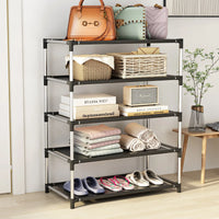 Metal Shoe Rack – Space Saving Black Shoe Storage Organizer