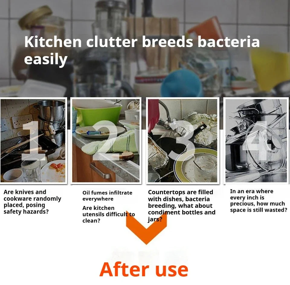 2-Layer Stainless Steel Kitchen Storage & Dish Rack