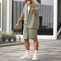 Men’s 2-Piece Shirt & Shorts Set Casual Summer Style