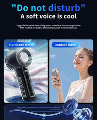 Turbos Chilled Ice Sensation Cold Fan 3000mAh Rechargeable Mini Turbos Fan 100 Speeds Outdoor Protable Handheld Air Cooling Fan