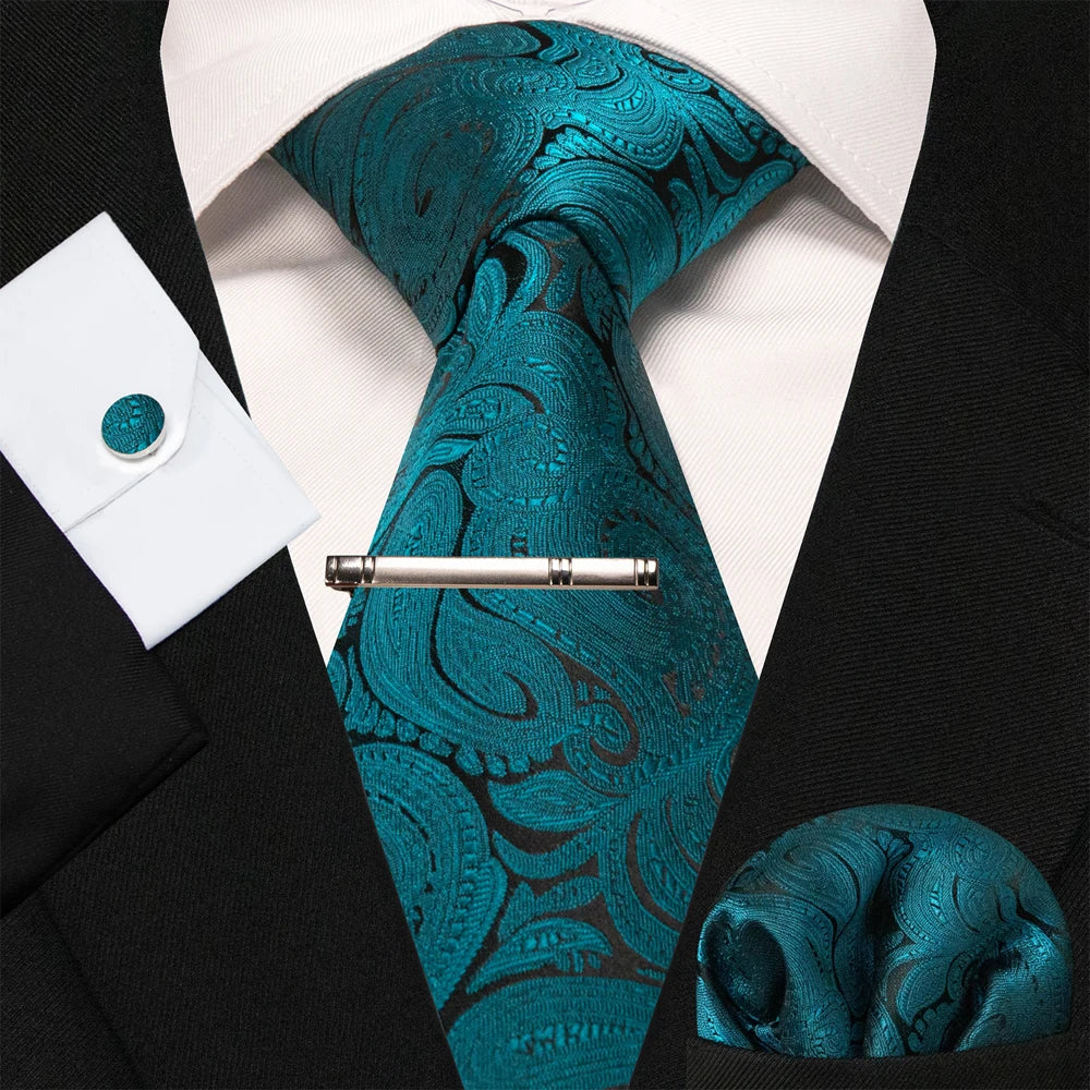 8cm Silk Men’s Tie Set with Pocket Square